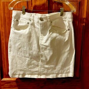 LOFT white denim skirt